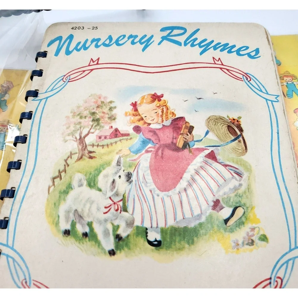 VTG Bonnie Book Childrens lot 3 Nursery Rhymes Fluffy Tuffy Gruffy Peek A Boo